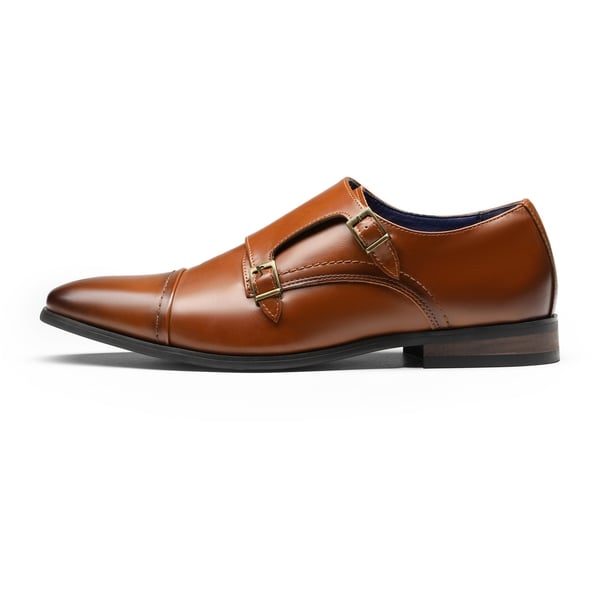 Men's Modern Monk Strap Shoes - CAMEL - 2